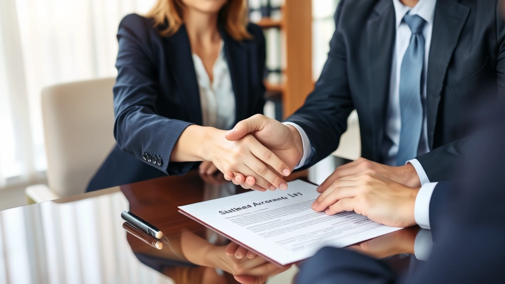 do you pay taxes on lawsuit settlements -
Female client shaking hands with attorney in law office, settlement agreement o