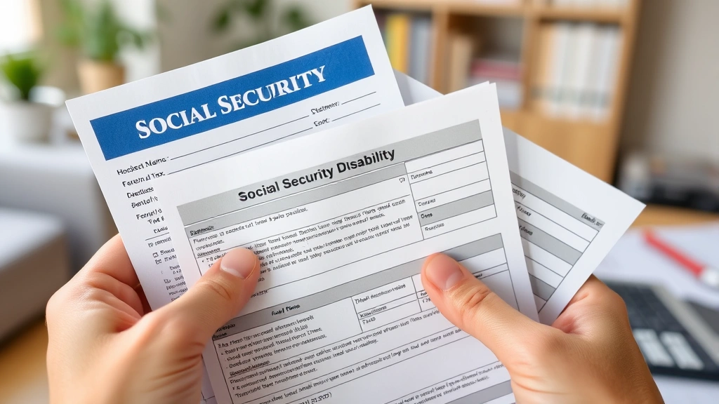 do you pay taxes on social security disability - 
Close-up of hands holding a Social Security Disability benefit statement and ta
