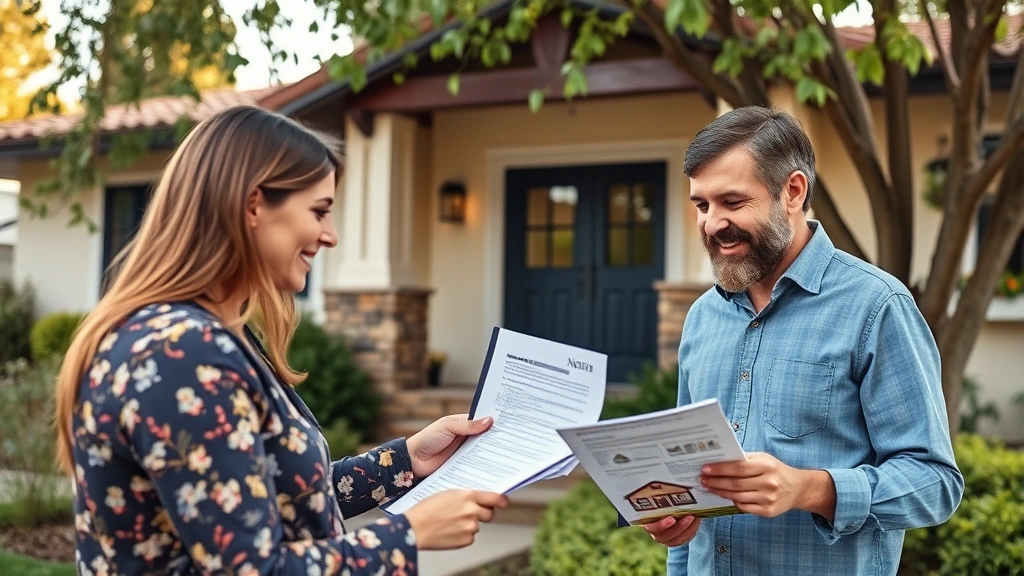 does california have an inheritance tax - 
Real estate agent showing inherited California home to new owners with property