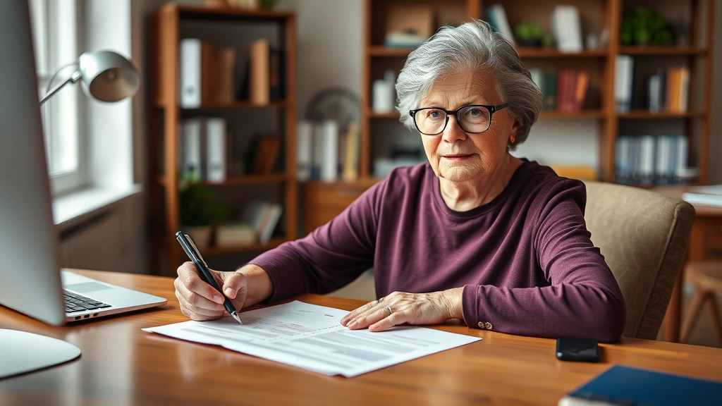 does north carolina tax social security - 
Senior woman confidently signing tax return paperwork with pen at home office d