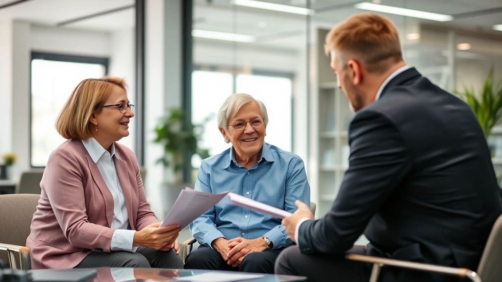 douglas county property taxes - 
Mature couple meeting with financial advisor in modern office, discussing prope