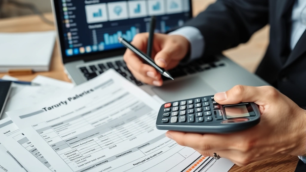 drake tax software pricing - 
Close-up of hands holding calculator and pen over organized tax return document