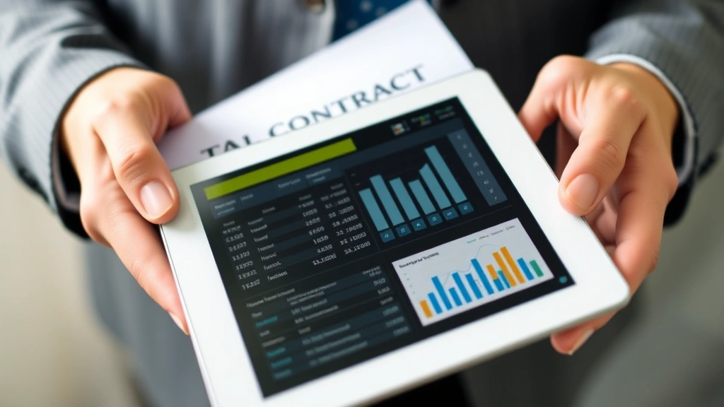 dune awakening tax rep - 
Close-up of hands holding contract documents and digital tablet showing tax cal