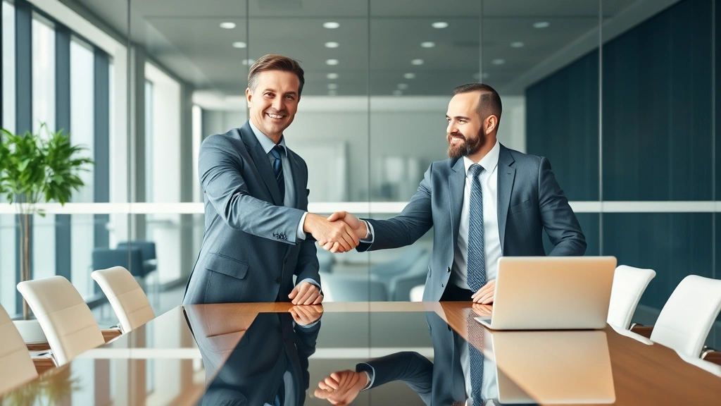 dune awakening tax rep - 
Confident business professional in office suit shaking hands with satisfied cli