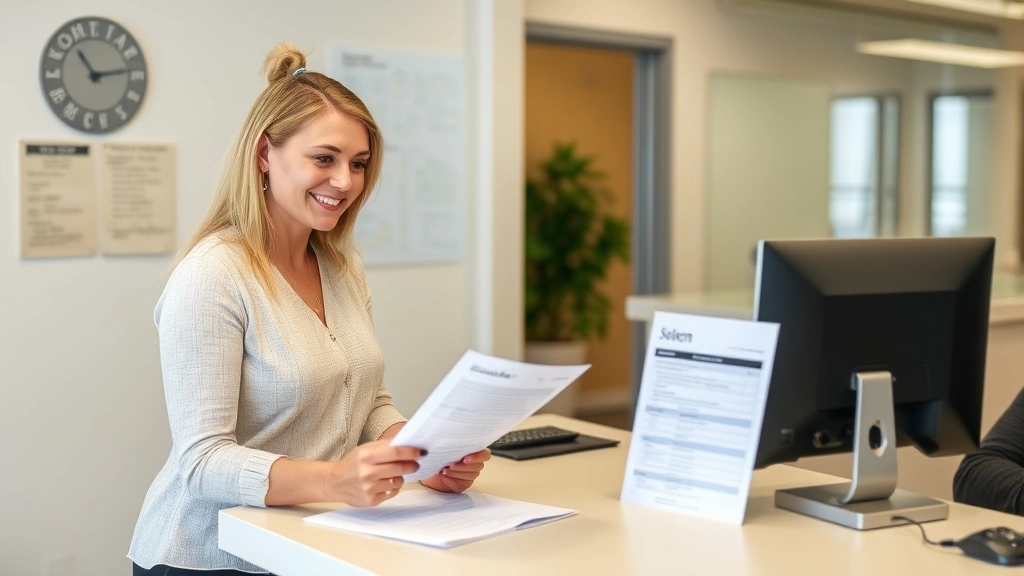 duval county tax collector - roosevelt branch -
Friendly government office staff member assisting customer at service desk with