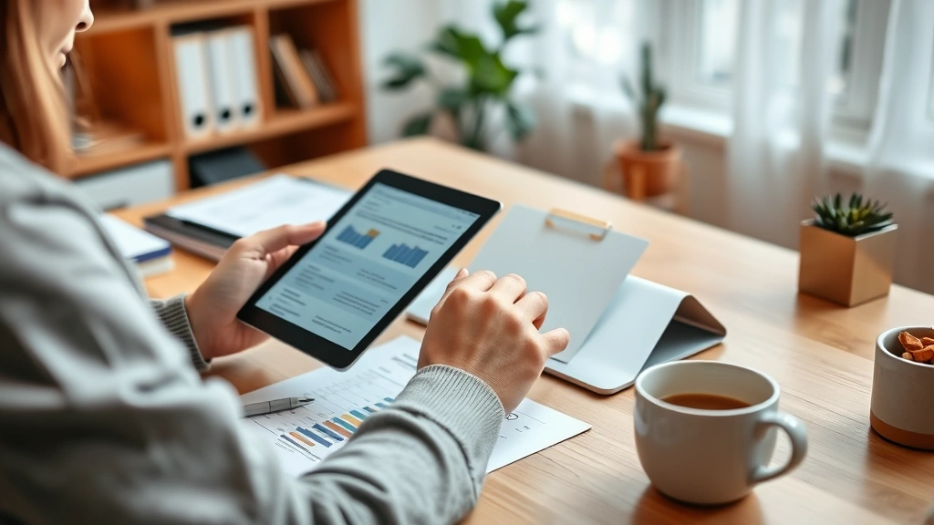 duval county tax collector soutel branch - 
Person using computer tablet to pay taxes online, sitting at home office desk w