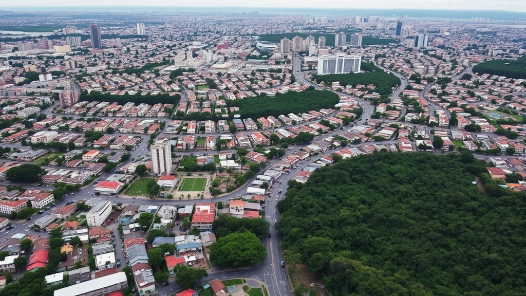 el salvador property tax annual -
Aerial view of San Salvador cityscape with mix of residential and commercial pr
