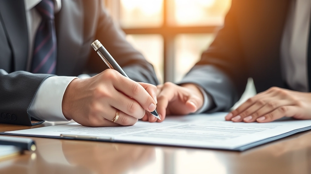 estate tax california - 
Close-up of hands signing estate planning trust documents with lawyer present i