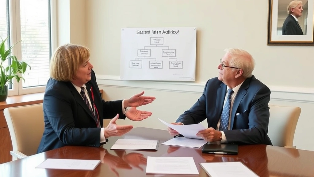 estate tax california - 
Estate planning attorney explaining trust structures using visual diagrams at c