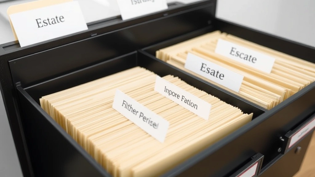 estate tax id number - 
Organized file folders labeled with estate information
