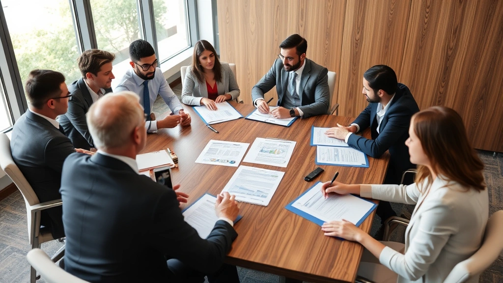 etowah county property tax -
Diverse group of people in formal business meeting around conference table disc