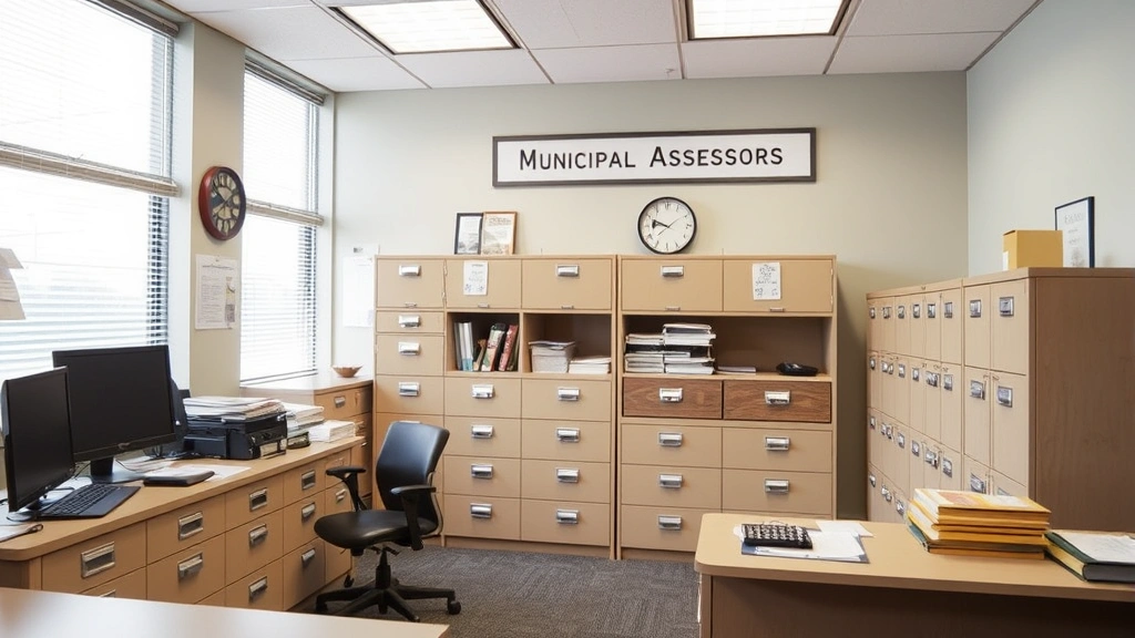 excise tax massachusetts - 
Municipal assessor’s office interior with filing cabinets and professiona