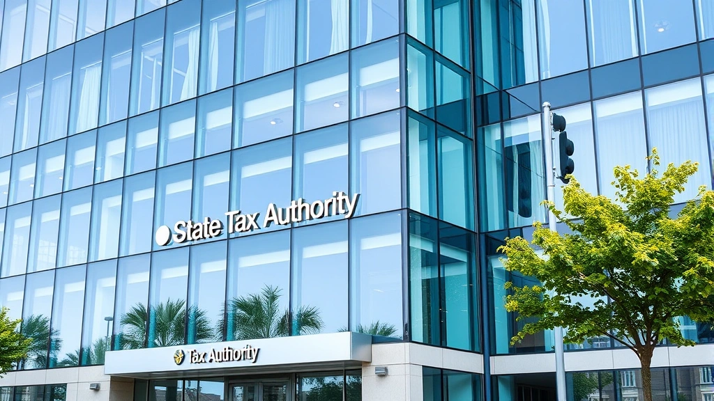exit tax for new jersey - 
Modern glass office building exterior representing state tax authority and gove