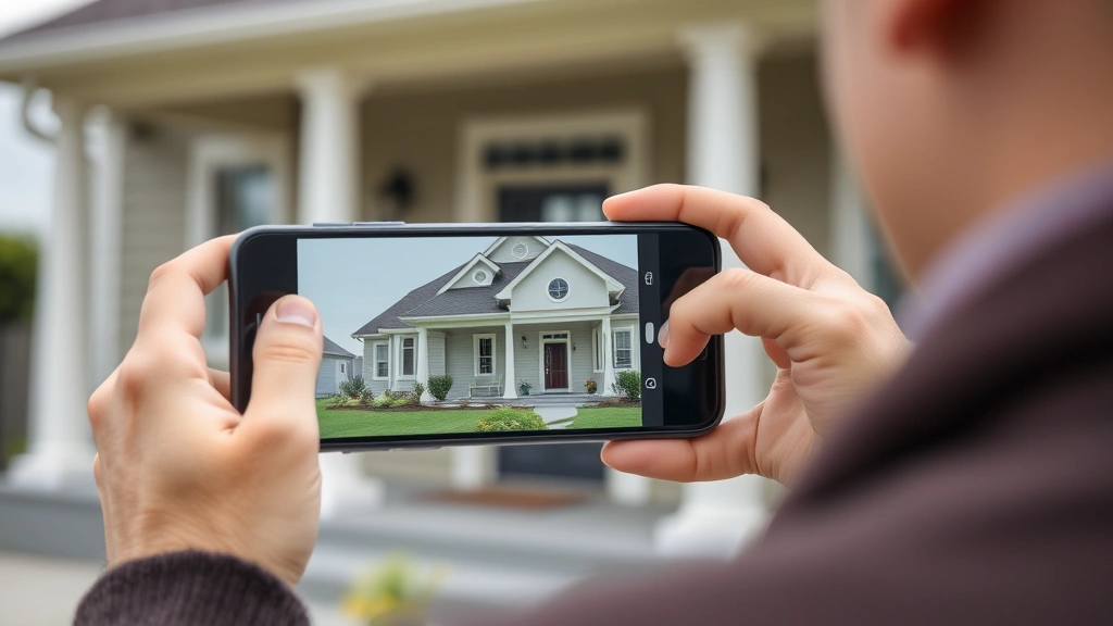 fort bend property tax search -
Person photographing house exterior with smartphone for property appraisal docu