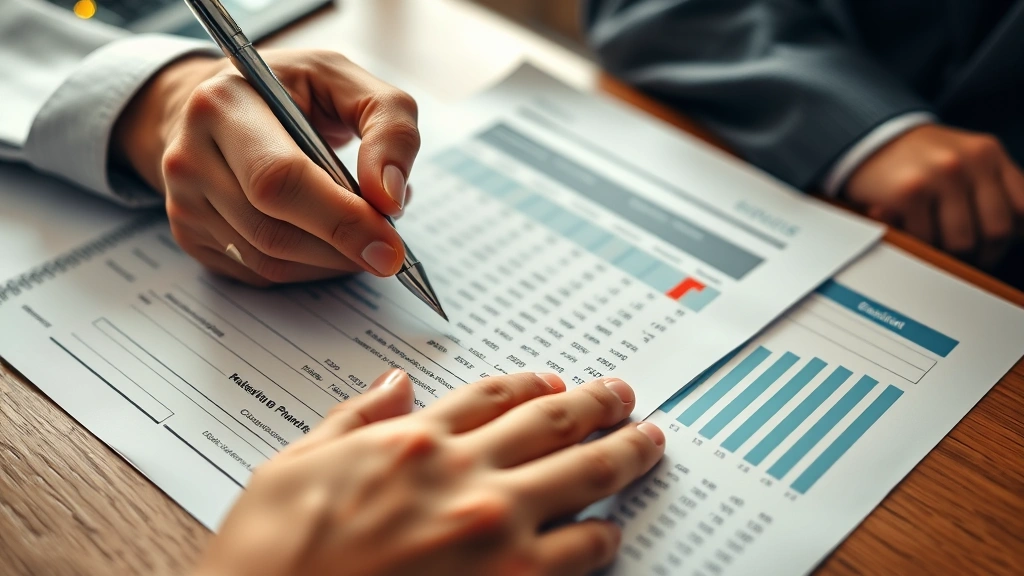 franchise tax bd casttaxrfd - 
Hands holding financial statements and pen, analyzing numbers on paper, close-u