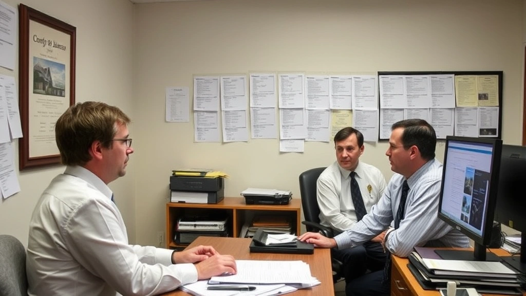 franklin county real estate taxes - 
County assessor’s office interior with property records on walls, profess