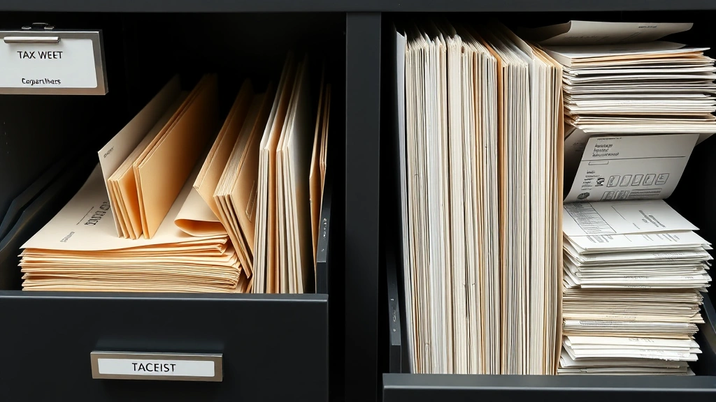 free tax usa file for extension - 
Organized filing cabinet with labeled folders, tax documents, receipts neatly a