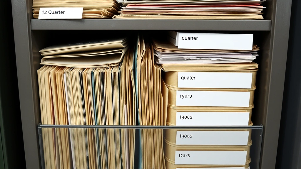 fremont sales tax - 
Filing cabinet with organized tax records and folders labeled by quarter and ye