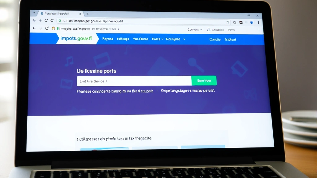 french weath tax - 
Laptop screen displaying French tax authority website (impots.gouv.fr) with onl