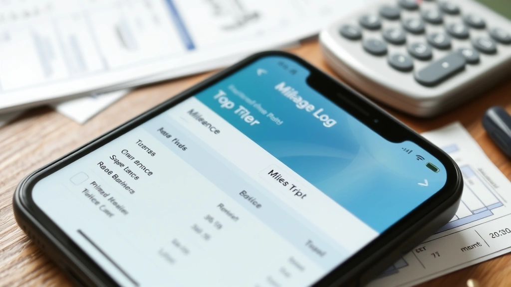 g wagon tax write off - 
Close-up of mileage log app on smartphone screen with business trip entries, ca