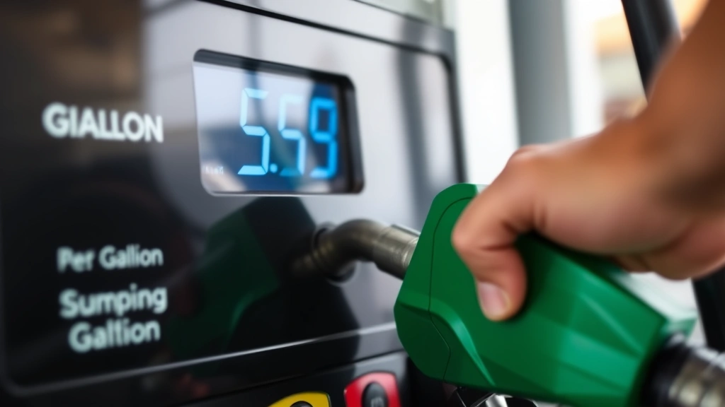 ga gas tax suspension - 
Close-up of gas pump display showing price per gallon with hand inserting fuel 