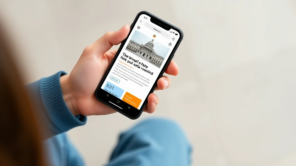 ga gas tax suspension - 
Overhead view of person holding mobile phone showing state government website a