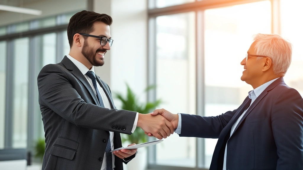ga tavt tax calculator - 
Tax professional and business owner shaking hands after discussing TAVT complia