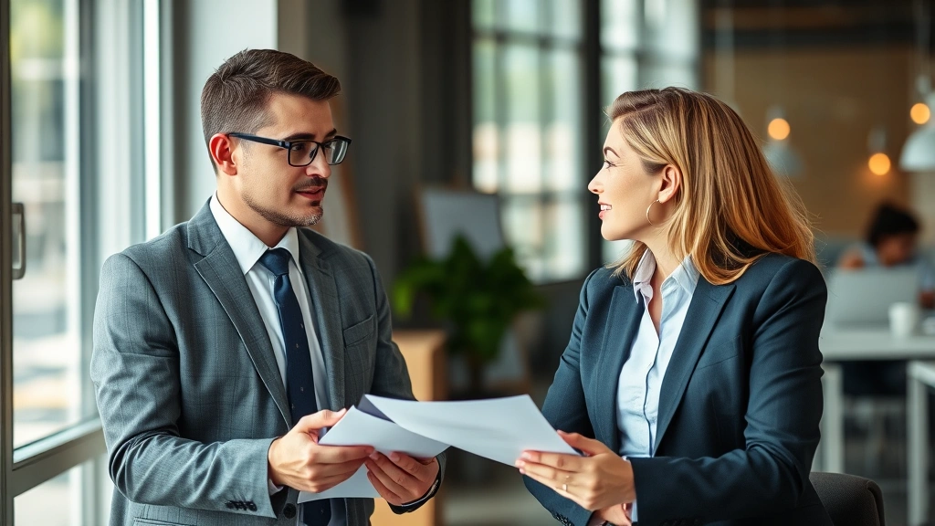 garden grove sales tax -
Financial advisor in business attire explaining sales tax compliance to small b