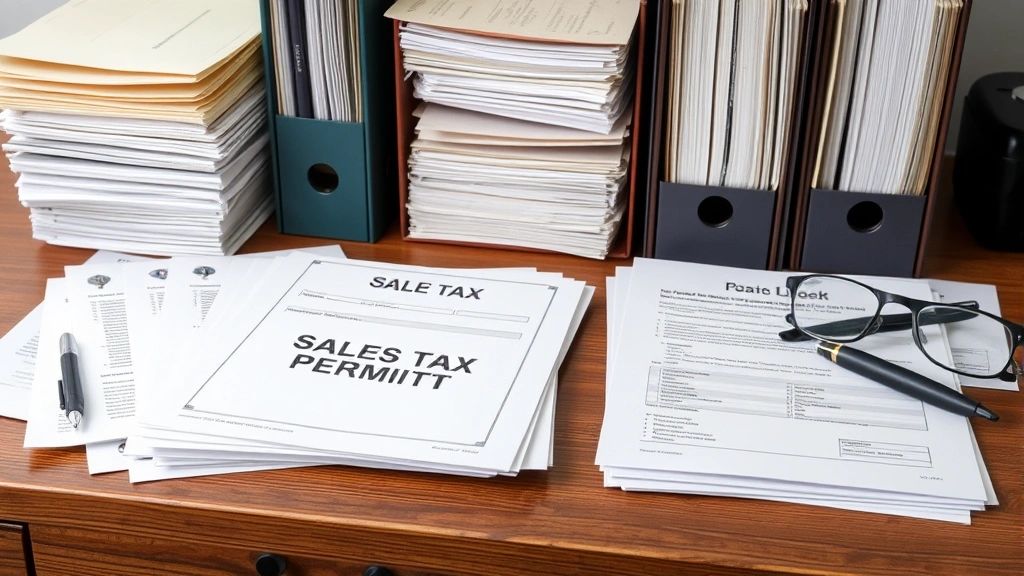 garden grove sales tax -
Organized file folders and documents related to sales tax permits and business
