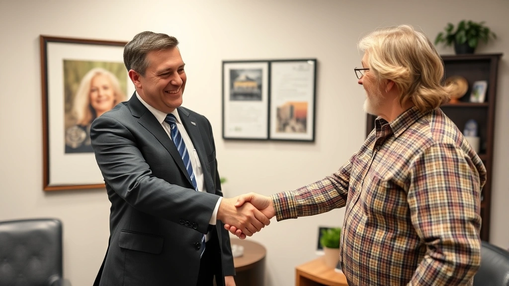 georgetown county tax -
Tax professional and homeowner shaking hands in office after successful propert