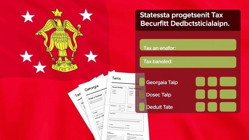 georgia 529 tax deduction - 
Georgia state flag with tax forms and calculator representing state-specific ta