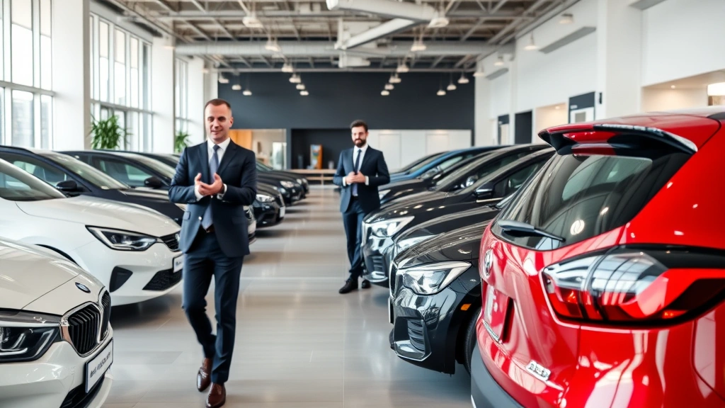 georgia car sales tax - 
Modern car dealership showroom interior with vehicles displayed and professiona