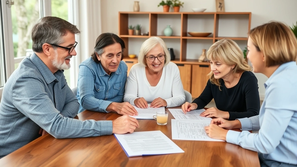 georgia estate tax -
Multi-generational family gathered around a table with an advisor discussing es
