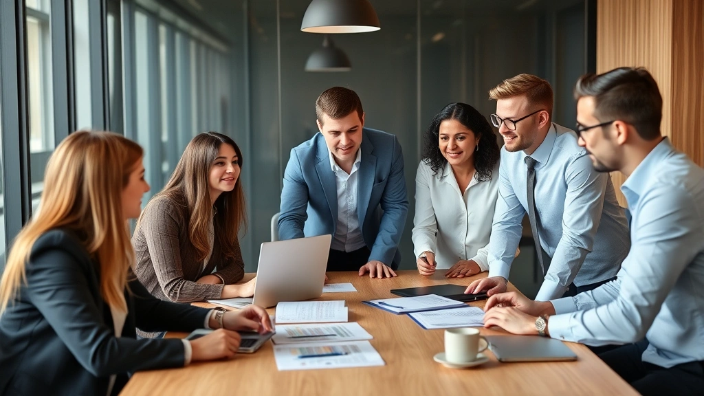 georgia state tax form - 
Diverse group of professionals in business casual attire discussing tax plannin