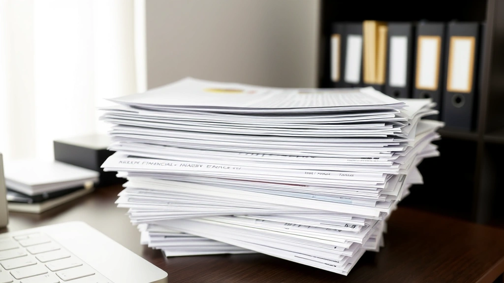 georgia state tax form - 
Stack of organized financial documents, receipts, and W-2 forms neatly arranged