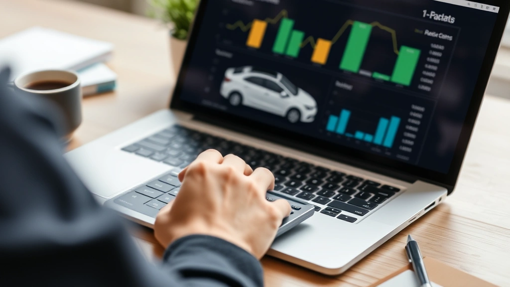 georgia vehicle sales tax - 
Person using calculator and laptop to budget vehicle purchase costs, financial 