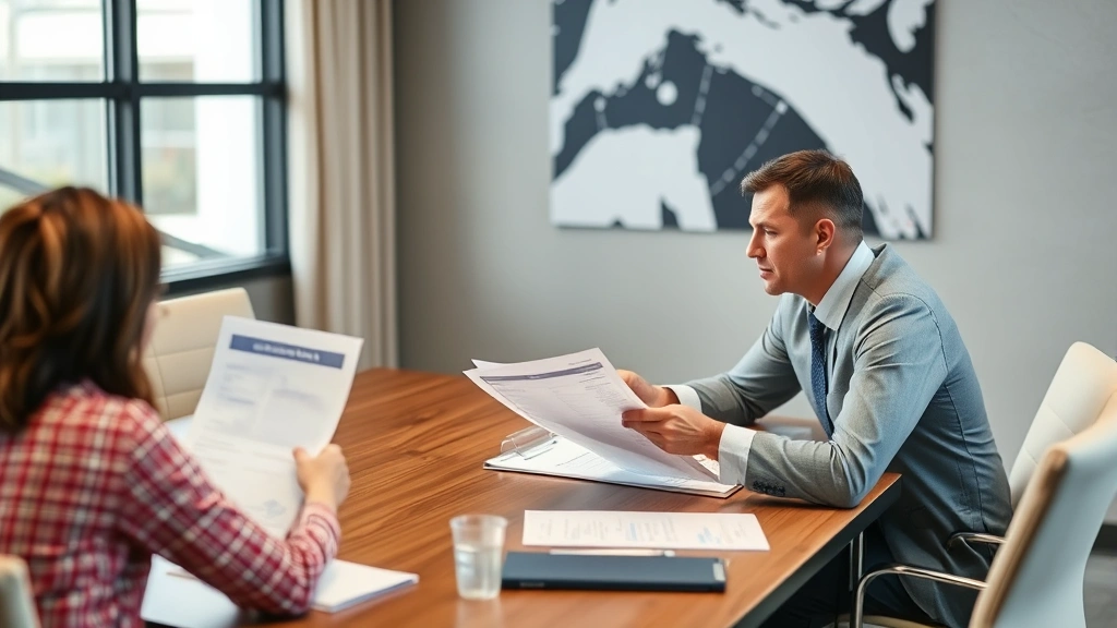 goodwill tax deduction - 
CPA or tax professional explaining financial documents to business owner across