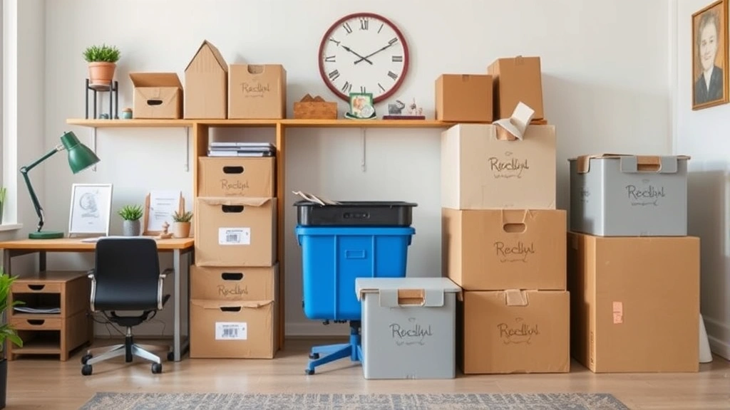 goodwill tax receipt -
Organized home office with donation boxes