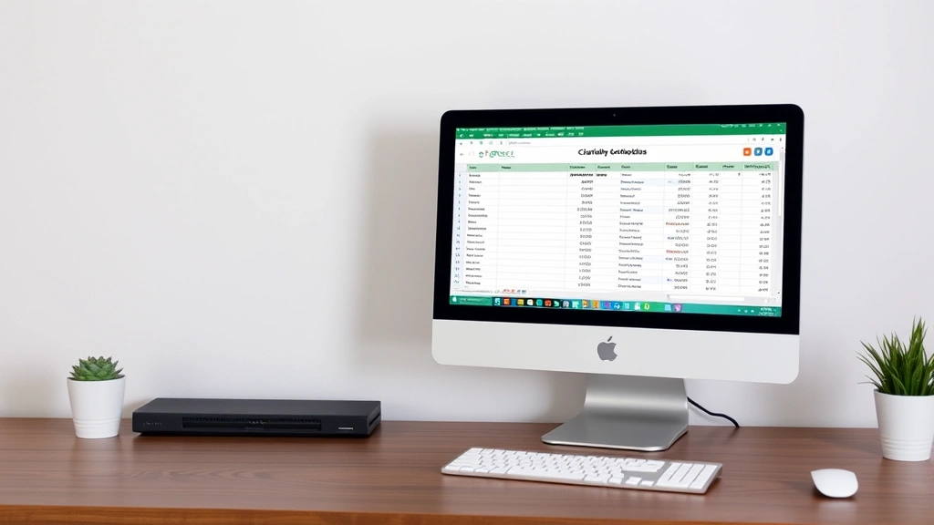 goodwill tax receipt -
and a computer displaying a spreadsheet for tracking charitable contributions