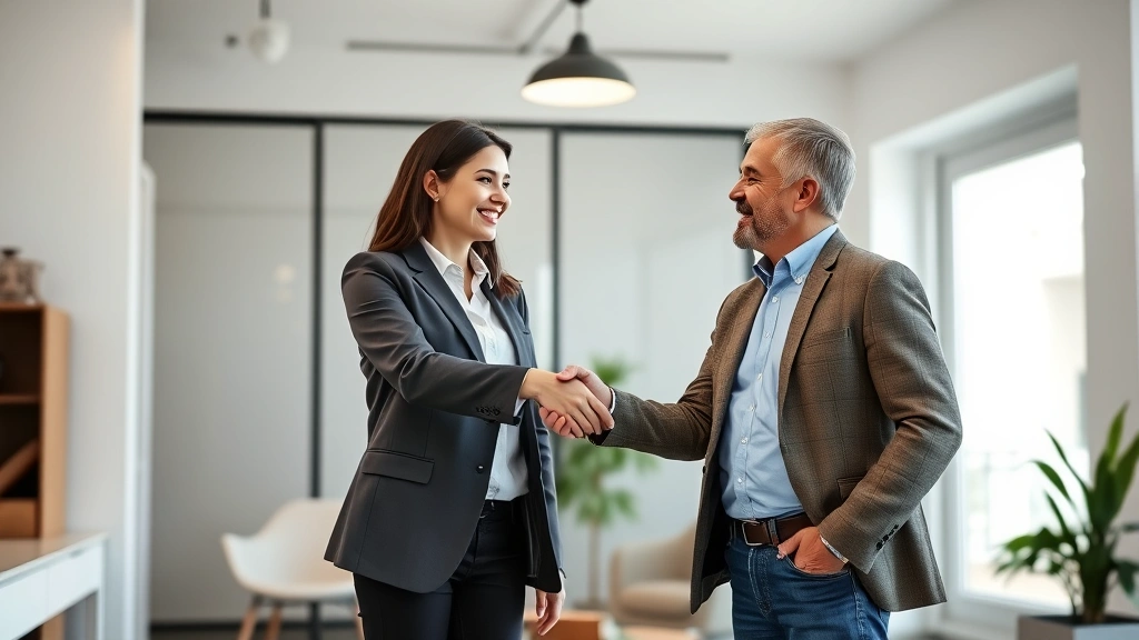 greenville sc property tax - 
Real estate professional and homeowner shaking hands after property purchase, m