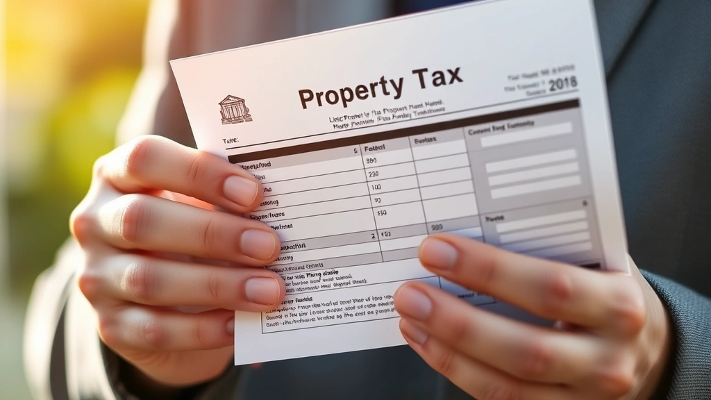 guilford county tax bill search -
Close-up of hands holding official property tax bill with property details visi