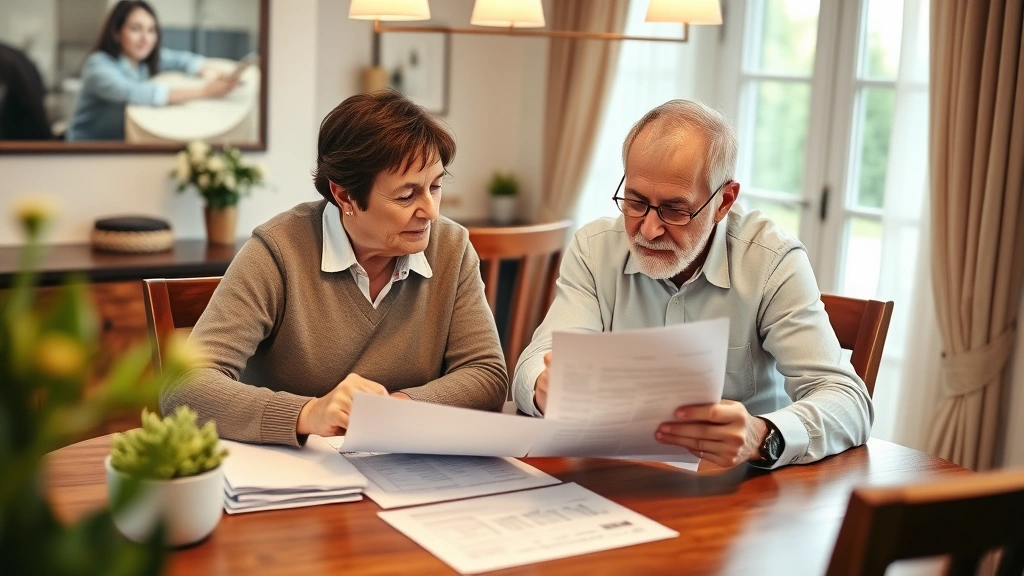 hamilton county property taxes - 
Senior couple reviewing property tax bill together at dining table with financi