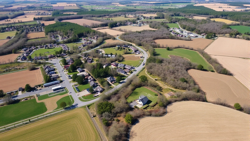 harford county property taxes - 
Aerial view of mixed residential and agricultural properties in Maryland landsc