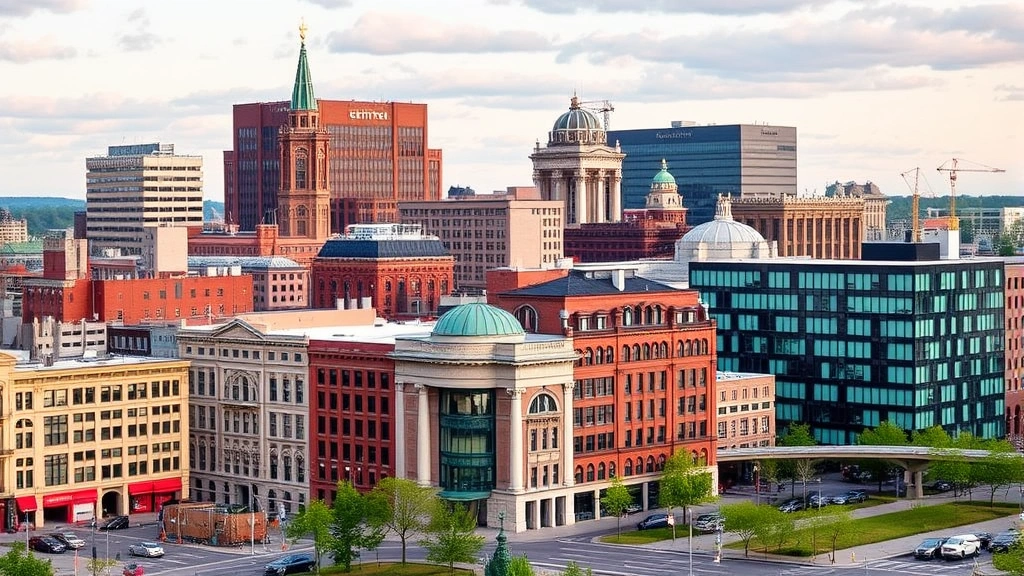 hartford taxes - 
Hartford Connecticut cityscape with historic buildings and modern downtown area