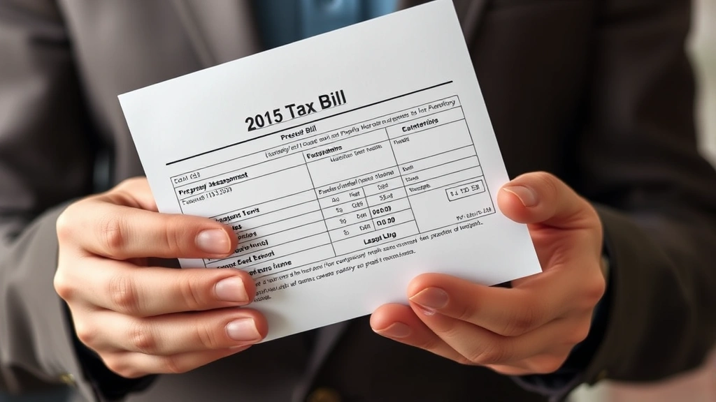 henrico personal property tax - 
Close-up of hands holding official tax bill envelope with property assessment d