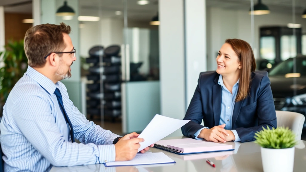henrico personal property tax - 
Business owner discussing vehicle valuation with tax professional in contempora