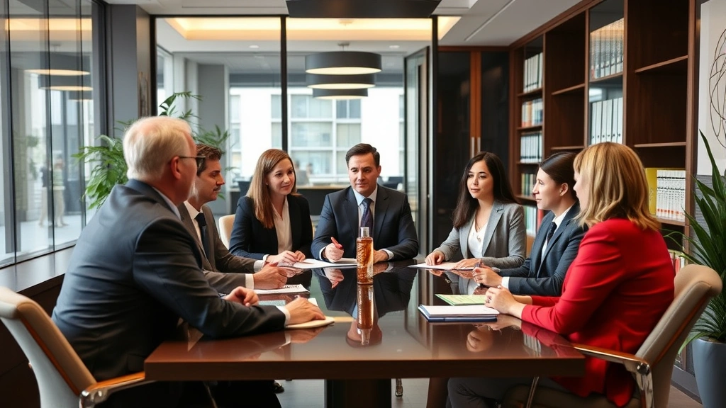 how do i apply for an estate tax identification number - 
Diverse group in probate law office discussing estate administration, modern of