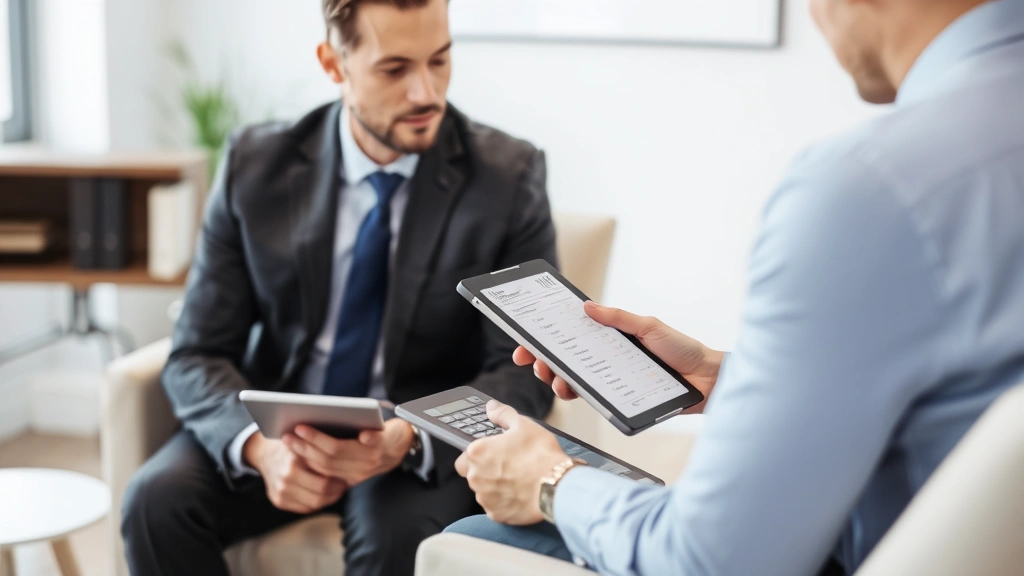 how is severance pay taxed - 
Financial advisor explaining tax withholding calculations on tablet to client i