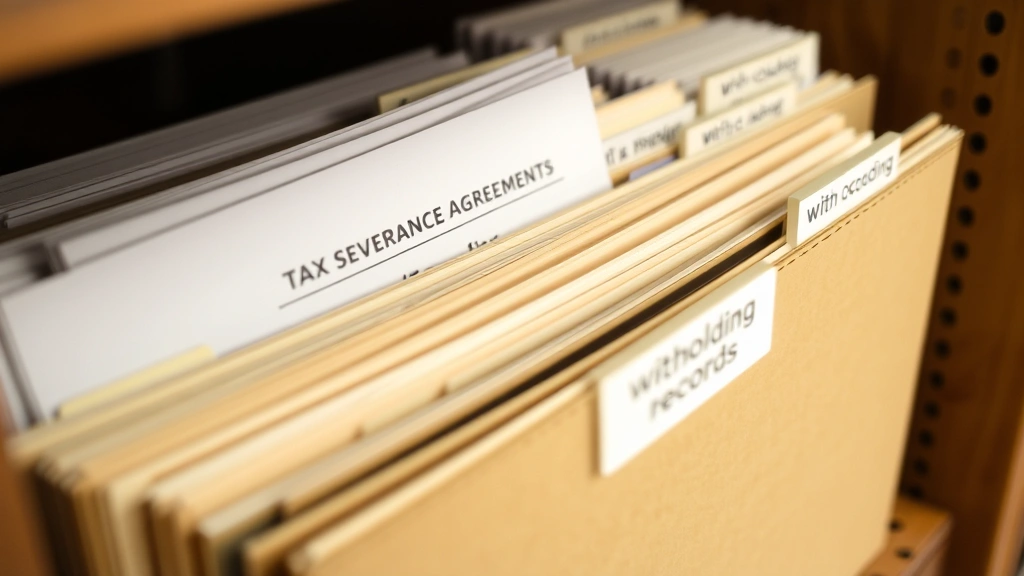 how is severance pay taxed - 
Organized file folders labeled with tax documents, severance agreements, and wi