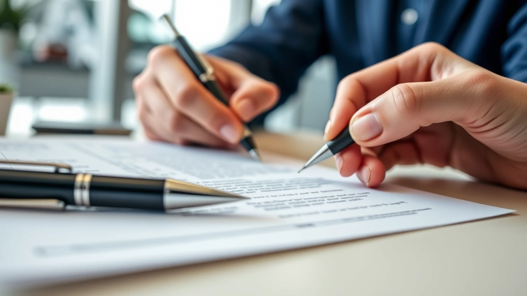 illinois car sales tax - 
Close-up of car sales contract with pen poised to sign, dealership office backg